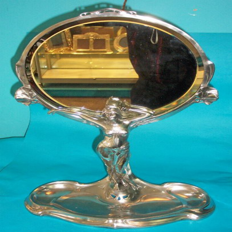 Imperial Zinn Large Pewter Table Mirror