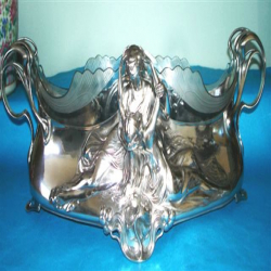 Antique WMF Lovers Centrepiece with Original Glass Liner