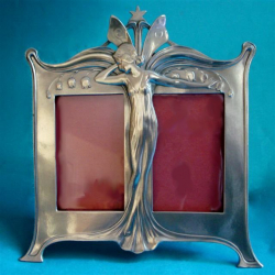WMF Double Photograph Frame with Winged Maiden