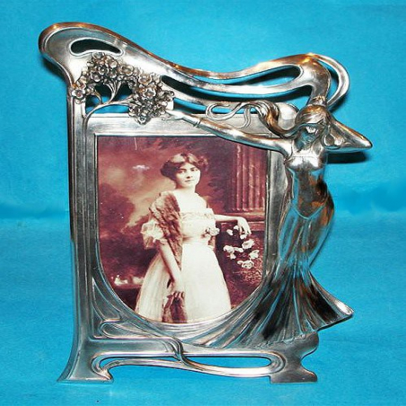 Antique WMF Photograph Frame with a Female Figure