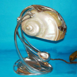 Rare Austrian Antique Shell Lamp