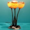 Albert Cheret Tulip Lamp Silvered Bronze & Alabaster