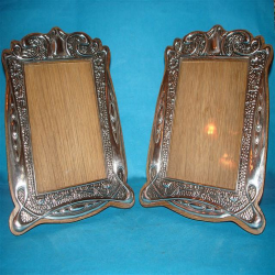 Pair of Antique Silver Art Nouveau Photograph Frames