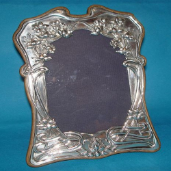Antique Art Nouveau Silver Photograph Frame