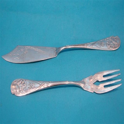 SIlver Plated WMF Art Nouveau Set of Twelve Fish Knives & Twelve Forks