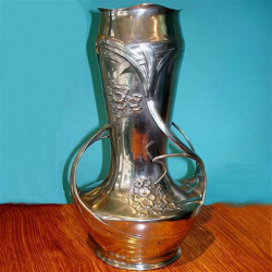 Juventa Art Nouveau Pewter Vase. Circa 1900
