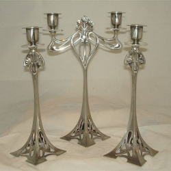 Pair of WMF Silver Plated Candlesticks & Candelabra