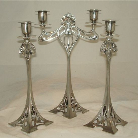Pair of WMF Silver Plated Candlesticks & Candelabra
