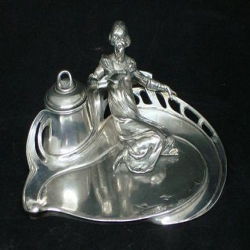Antique WMF Silver Plated Inkwell. Circa 1906