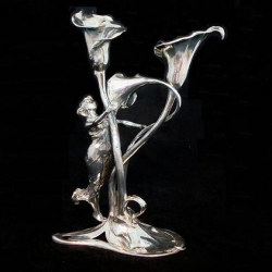 Argentor Art Nouveau Silver Plated Maiden Candelabra