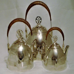 WMF Three Piece Silver Plated Tea Set. Circa 1906